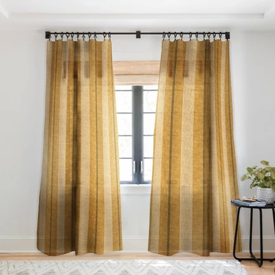 Little Arrow Design Co Ivy Stripes Mustard Single Panel Sheer Window Curtain - Deny Designs 8 Little Arrow Design Co Ivy Stripes Mustard Single Panel Sheer Window Curtain - Deny Designs - Image 6
