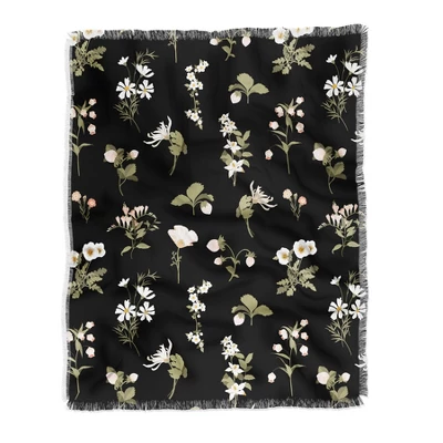 Iveta Abolina Pineberries Botanicals Black Woven Throw Blanket - Deny Designs 7 Iveta Abolina Pineberries Botanicals Black Woven Throw Blanket - Deny Designs - Image 5