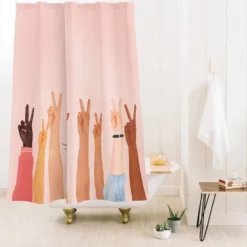 Nadja Peace Heavy Shower Curtain - Deny Designs
