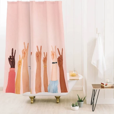 Nadja Peace Heavy Shower Curtain - Deny Designs 3 Nadja Peace Heavy Shower Curtain - Deny Designs