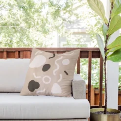 20"x20" Deny Designs Cortney Herron Abstract Outdoor Throw Pillow: Polyester Fill, Plain Weave Fabric, All Ages