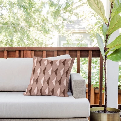 18"x18" Deny Designs Mirimo Diamond Patchouli Square Outdoor Throw Pillow Beige 4 18"x18" Deny Designs Mirimo Diamond Patchouli Square Outdoor Throw Pillow Beige - Image 2