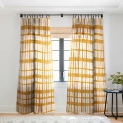 Kierkegaard Design Studio Hygge Retro Stripe Painted Plaid Single Panel Sheer Window Curtain - Deny Designs -Home Decor Store GUEST 61171c9f 1bc2 479f 9d63 236d02fdac9b