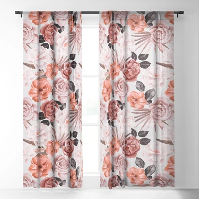 Marta Barragan Camarasa Terracotta Flowered Garden Single Panel Sheer Window Curtain - Deny Designs 2 Marta Barragan Camarasa Terracotta Flowered Garden Single Panel Sheer Window Curtain - Deny Designs