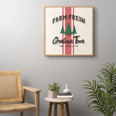 30" X 30" Monika Strigel Farmhouse Shabby Sign Fresh Trees Bamboo Framed Wall Art - Deny Designs 4 30" X 30" Monika Strigel Farmhouse Shabby Sign Fresh Trees Bamboo Framed Wall Art - Deny Designs - Image 2