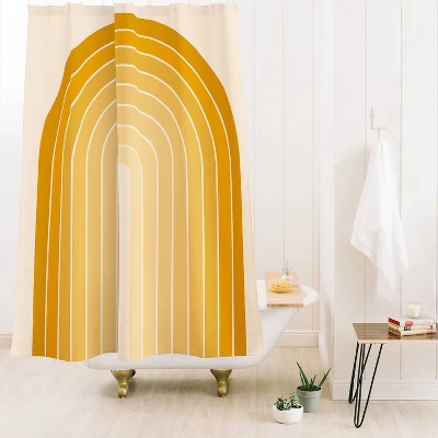 Colour Poems Gradient Arch XXV Shower Curtain Yellow - Deny Designs 4 Colour Poems Gradient Arch XXV Shower Curtain Yellow - Deny Designs - Image 2