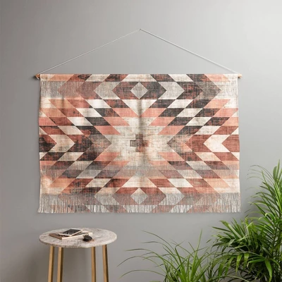 47" X 32" Large Holli Zollinger Native Coral Diamond Fiber Wall Hanging - Deny Designs 3 47" X 32" Large Holli Zollinger Native Coral Diamond Fiber Wall Hanging - Deny Designs