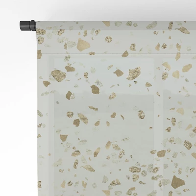 Nature Magick Metallic Gold Terrazzo Sparkle Single Panel Sheer Window Curtain - Deny Designs 5 Nature Magick Metallic Gold Terrazzo Sparkle Single Panel Sheer Window Curtain - Deny Designs - Image 3