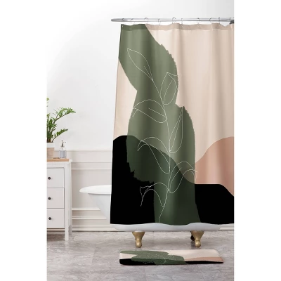 Aleeya Jones Boho Print Shower Curtain Beige/Green - Deny Designs 4 Aleeya Jones Boho Print Shower Curtain Beige/Green - Deny Designs - Image 2