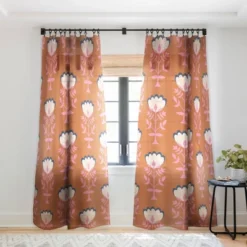 Schatzi Brown Norr Flower Orange Single Panel Sheer Window Curtain - Deny Designs -Home Decor Store GUEST 6768cd86 bd97 46ca a6e4 25e2359912e3