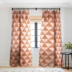 June Journal Triangular Lines In Terracotta Single Panel Sheer Window Curtain - Deny Designs -Home Decor Store GUEST 6a918534 6316 477e 9831 10cc1ff608bf