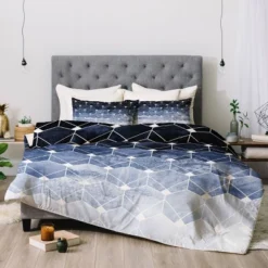 Elisabeth Fredriksson Hexagons And Diamonds Comforter Set Blue - Deny Designs