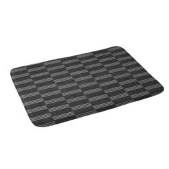 34"x21" Little Arrow Design Co Ella Triple Striped Memory Foam Bath Mat Black - Deny Designs