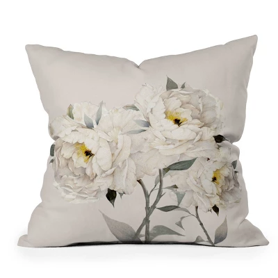 Nadja Peonies Outdoor Throw Pillow White - Deny Designs 5 Nadja Peonies Outdoor Throw Pillow White - Deny Designs - Image 3