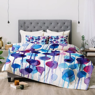 CMYKaren Abstract Watercolor Comforter Set Purple - Deny Designs 3 CMYKaren Abstract Watercolor Comforter Set Purple - Deny Designs