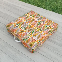 Evamatise Abstract Flowers Summer Holiday Outdoor Floor Cushion - Deny Designs