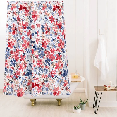 Deny Designs Ninola Design Liberty Colorful Petals Shower Curtain Red/Blue 3 Deny Designs Ninola Design Liberty Colorful Petals Shower Curtain Red/Blue