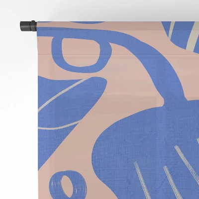 Viviana Gonzalez Abstract Floral Blue Single Panel Sheer Window Curtain - Deny Designs 5 Viviana Gonzalez Abstract Floral Blue Single Panel Sheer Window Curtain - Deny Designs - Image 3