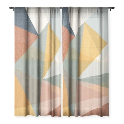 Little Arrow Design Co Modern Triangle Mosaic Multi Single Panel Sheer Window Curtain - Deny Designs 4 Little Arrow Design Co Modern Triangle Mosaic Multi Single Panel Sheer Window Curtain - Deny Designs - Image 2