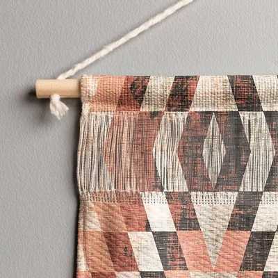 47" X 32" Large Holli Zollinger Native Coral Diamond Fiber Wall Hanging - Deny Designs 4 47" X 32" Large Holli Zollinger Native Coral Diamond Fiber Wall Hanging - Deny Designs - Image 2