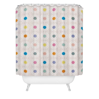 Schatzi Brown Retro Jumbo Daisy Pastel Shower Curtain Pink - Deny Designs 3 Schatzi Brown Retro Jumbo Daisy Pastel Shower Curtain Pink - Deny Designs