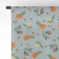 Ninola Design Citrus Fruits Summer Blue 84" X 50" Single Panel Sheer Window Curtain - Deny Designs -Home Decor Store GUEST 844f17ed f293 4c8b a45a ad6f6ccfdf25