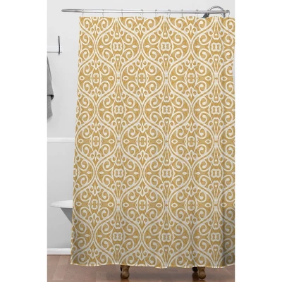 Wagner Campelo Boho Volutes Putty Shower Curtain Yellow - Deny Designs 3 Wagner Campelo Boho Volutes Putty Shower Curtain Yellow - Deny Designs