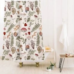 Marta Barragan Camarasa Mushroom Seasonal Shower Curtain Brown - Deny Designs