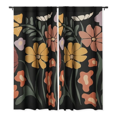 Miho TROPICAL Floral Night 84" X 50" Single Panel Blackout Window Curtain - Deny Designs 4 Miho TROPICAL Floral Night 84" X 50" Single Panel Blackout Window Curtain - Deny Designs - Image 2