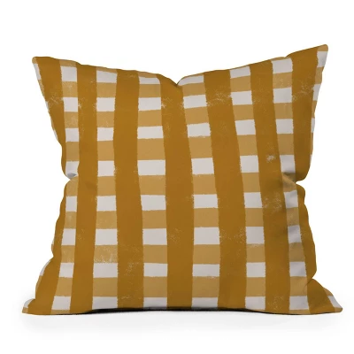 26"x26" Deny Designs Menina Lisboa Checkers Square Outdoor Throw Pillow Yellow 6 26"x26" Deny Designs Menina Lisboa Checkers Square Outdoor Throw Pillow Yellow - Image 4