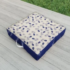 Hello Twiggs Blue Vase With Flowers Outdoor Floor Cushion - Deny Designs