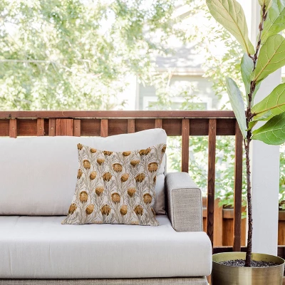 16"x16" Deny Designs Iveta Abolina Protea Bone Outdoor Throw Pillow: Abstract Design, Polyester, Square Shape, Spot Clean 3 16"x16" Deny Designs Iveta Abolina Protea Bone Outdoor Throw Pillow: Abstract Design, Polyester, Square Shape, Spot Clean