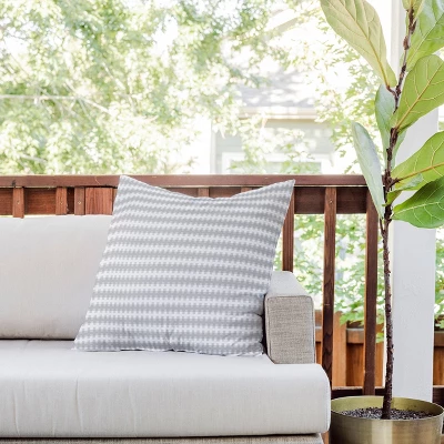 20"x20" Deny Designs ThirtyOne Illustrations Stiches Square Outdoor Throw Pillow Gray 4 20"x20" Deny Designs ThirtyOne Illustrations Stiches Square Outdoor Throw Pillow Gray - Image 2