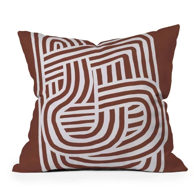 20"x20" Deny Designs Little Dean Line Art Sculpt In Umber 03 Square Outdoor Throw Pillow Orange 6 20"x20" Deny Designs Little Dean Line Art Sculpt In Umber 03 Square Outdoor Throw Pillow Orange - Image 4