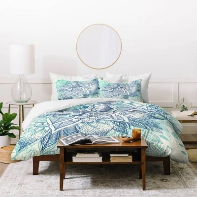 Rosebudstudio Lovely Soul Floral Duvet Cover (King) Blue Floral - Deny Designs 4 Rosebudstudio Lovely Soul Floral Duvet Cover (King) Blue Floral - Deny Designs - Image 2
