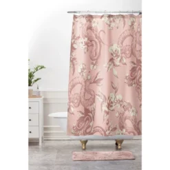 24" X 36" Floral Snake Blush Bath Rug Pink - Deny Designs