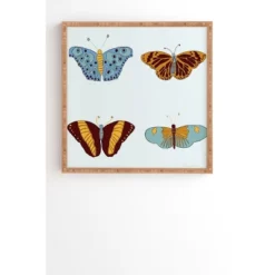 Elisa Bell Fall Butterflies Bamboo Framed Wall Canvas Blue - Deny Designs -Home Decor Store GUEST a4eb6e57 e0a1 4adb 9a78 4b824ce8f0bb