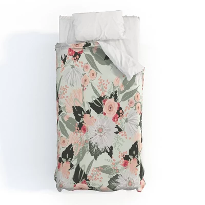 Floral Iveta Abolina Carmella Crème Duvet Cover Set Green - Deny Designs 7 Floral Iveta Abolina Carmella Crème Duvet Cover Set Green - Deny Designs - Image 5