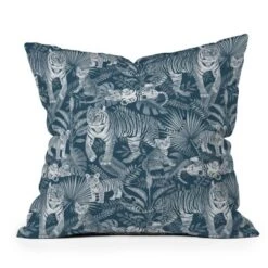 Julia Madoka Family Of Tigers Outdoor Throw Pillow Blue - Deny Designs -Home Decor Store GUEST a6da210c fe46 4f98 a0cf 2f013f4261cd