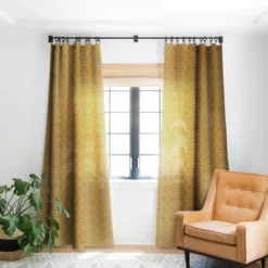Mirimo Afromood Mustard Set Of 2 Panel Blackout Window Curtain - Deny Designs