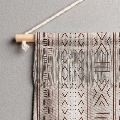 Large Little Arrow Design Co Rust Stone Mudcloth Geometric Fiber Wall Hanging - Deny Designs 4 Large Little Arrow Design Co Rust Stone Mudcloth Geometric Fiber Wall Hanging - Deny Designs - Image 2