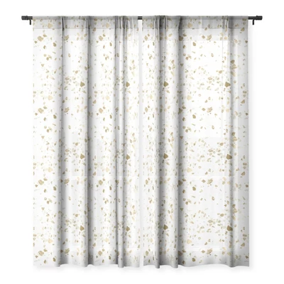 Nature Magick Metallic Gold Terrazzo Sparkle Single Panel Sheer Window Curtain - Deny Designs 4 Nature Magick Metallic Gold Terrazzo Sparkle Single Panel Sheer Window Curtain - Deny Designs - Image 2