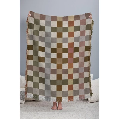 Ninola Design Multicolored Checker Natural Woven Throw Blanket - Deny Designs 4 Ninola Design Multicolored Checker Natural Woven Throw Blanket - Deny Designs - Image 2