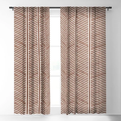 Little Arrow Design Co Organic Chevron On Brandywine Single Panel Sheer Window Curtain - Deny Designs 3 Little Arrow Design Co Organic Chevron On Brandywine Single Panel Sheer Window Curtain - Deny Designs