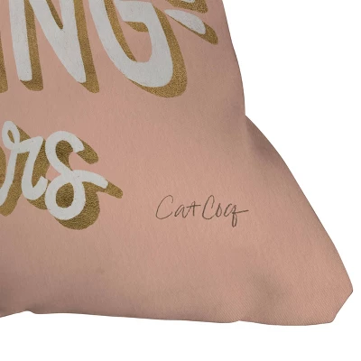Cat Coquillette We Rise By Lifting Others Outdoor Throw Pillow Blush/Gold - Deny Designs 3 Cat Coquillette We Rise By Lifting Others Outdoor Throw Pillow Blush/Gold - Deny Designs
