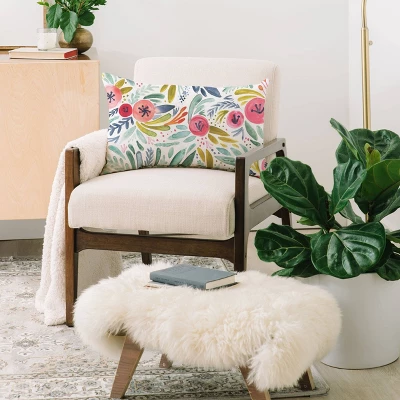 Dash And Ash Poppy Lane Oblong Lumbar Throw Pillow Blue - Deny Designs 3 Dash And Ash Poppy Lane Oblong Lumbar Throw Pillow Blue - Deny Designs