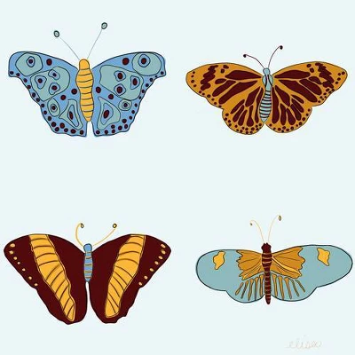 Elisa Bell Fall Butterflies Shower Curtain Blue - Deny Designs 4 Elisa Bell Fall Butterflies Shower Curtain Blue - Deny Designs - Image 2