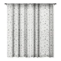 Ninola Design Winter Stars Snowflakes Gray 50" X 64" Single Panel Sheer Window Curtain - Deny Designs -Home Decor Store GUEST c2bca18e 66fa 4432 b08b 0d4b91ea9583