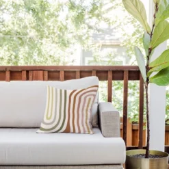 Deny Designs Color Poems Bold Stripe Square Outdoor Throw Pillow