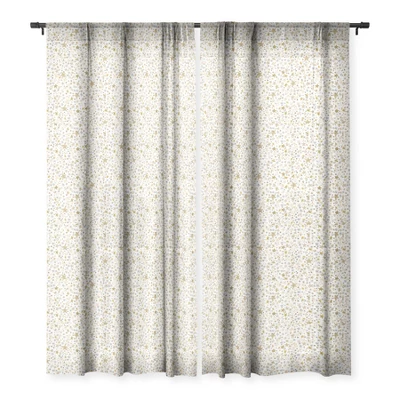 Ninola Design Winter Stars Holiday Gold Single Panel Sheer Window Curtain - Deny Designs 4 Ninola Design Winter Stars Holiday Gold Single Panel Sheer Window Curtain - Deny Designs - Image 2